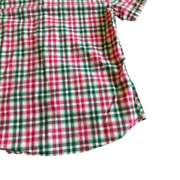 Stone Rose Short Sleeve Button Down Shirt Plaid Embroidered Size Medium 3 Men's - Picture 10 of 12